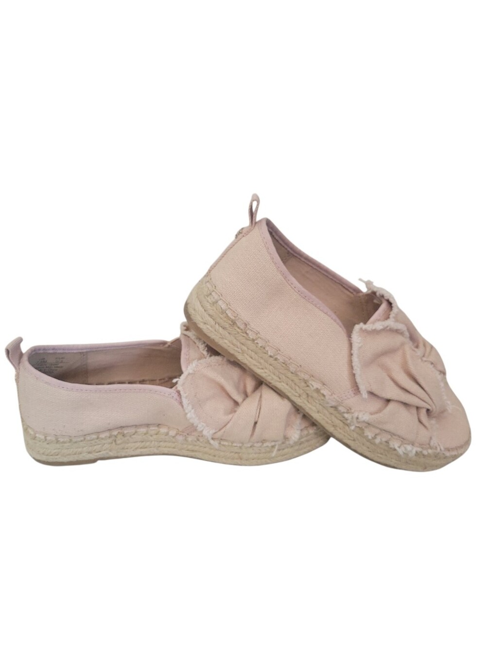 Sam Edelman Cabrera Bow Platform Espadrilles Blush Pink Canvas Shoes 7.5 - Picture 4 of 10